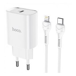 HOCO N14 SMART CHARGING SINGLE PORT PD20W CHARGER SET TYPE-C A LIGHTNING