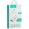HOCO C11 SMART SINGLE USB (MICRO CABLE)CHARGER SET(EU) - WHITE