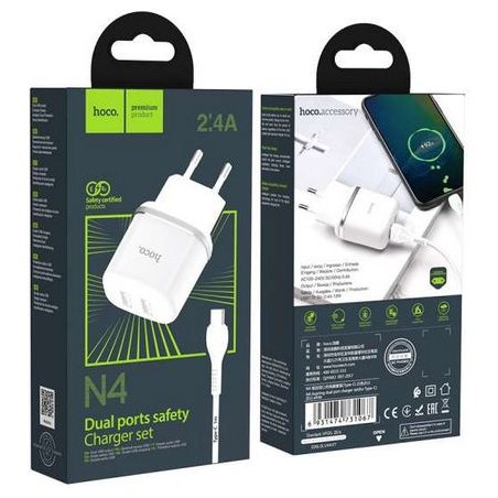 HOCO N4 DUAL PORT +CAVO TYPE-C HOCO CARICABATTERIE
