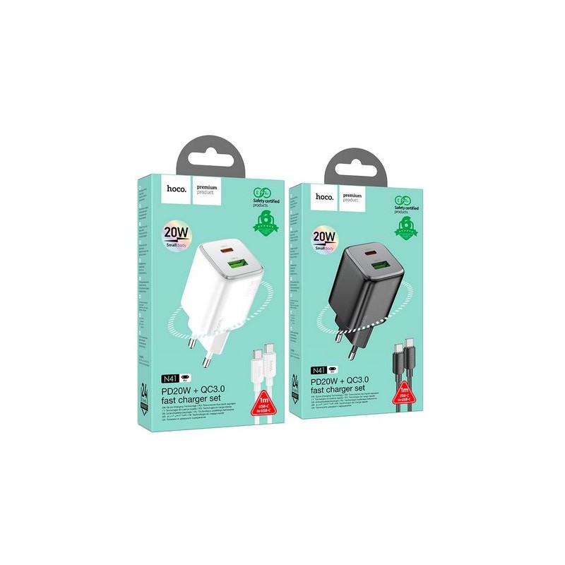 HOCO N41 DUAL PORT 20W FAST CHARGER HOCO CARICABATTERIE HOCO N41 DUAL PORT 20W FAST CHARGER HOCO CARICABATTERIE