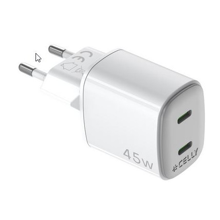 CELLY Caricabatterie - UPTC2USBC45W - 45W GaN Wall Charger [UPTC CO...