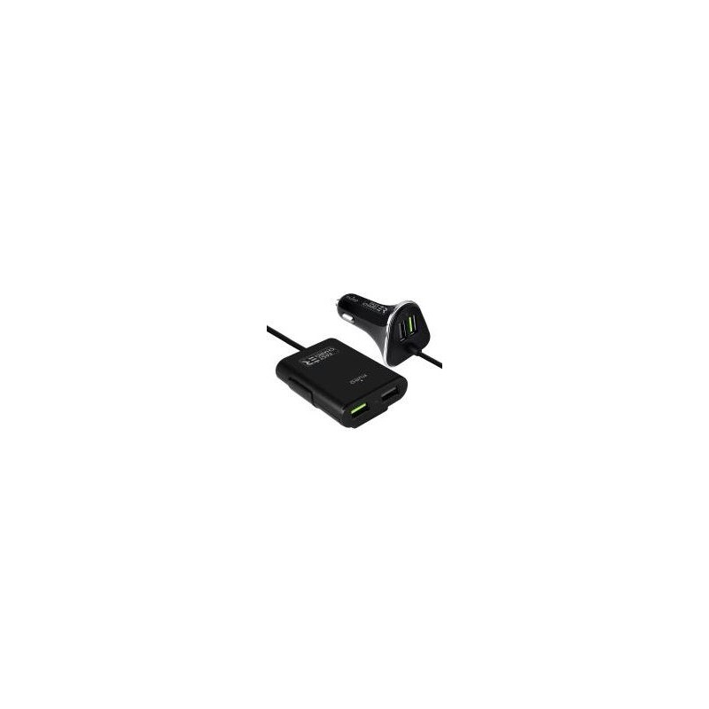 PURO FAST CHARGER CARICA BATTERIA DA AUTO 2 PORTE USB + HUB 2 PORTE...