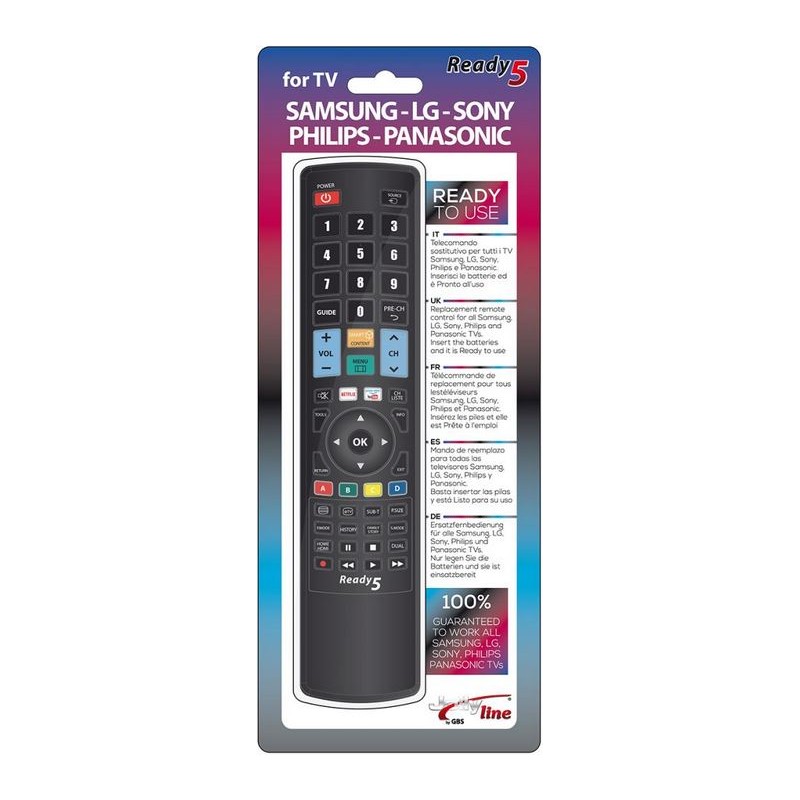 JOLLY LINE TELECOMANDO 5 IN1SAMSUNG-LG-SONY-PHILIPS-PANASONIC GBS T...