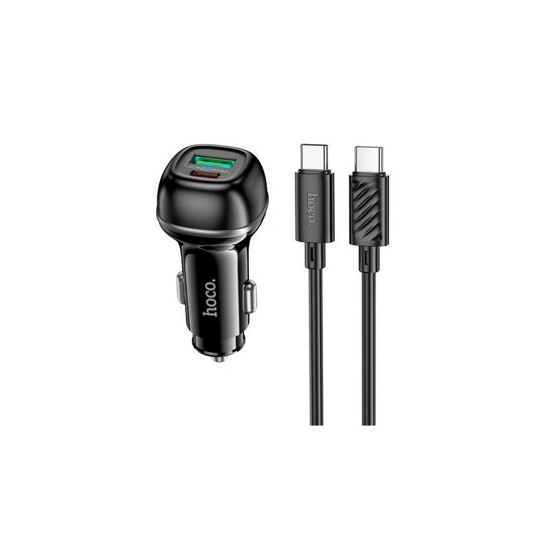 HOCO Z58A 48W DUAL PORT CAR CHARGER TYPE-C TYPE-C HOCO CARICABATTER...