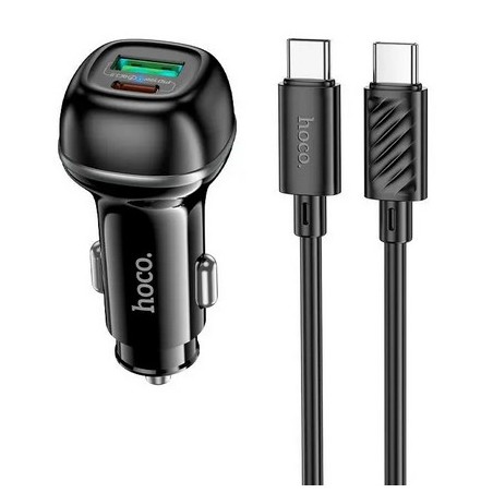 HOCO Z58A 48W DUAL PORT CAR CHARGER TYPE-C TYPE-C HOCO CARICABATTER...