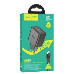 HOCO N35 STREAMER DUAL PORT PD45W TYPE-C LIGHTNING BLACK HOCO CARIC...