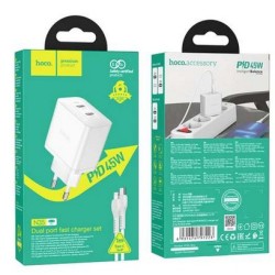 HOCO N35 STREAMER DUAL PORT PD45W TYPE-C LIGHTNING WHITE HOCO CARIC...