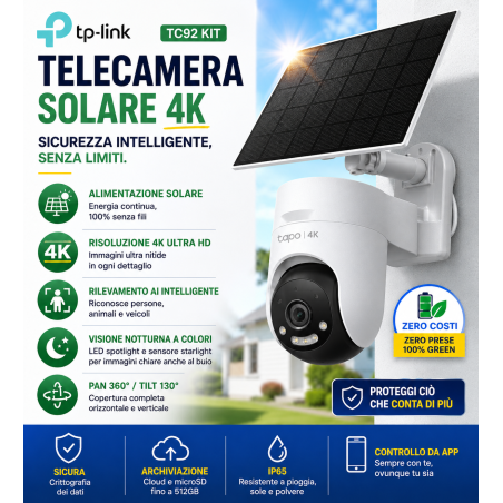 TP-LINK TC92 KIT Smart Wire-Free Ind/Out Security Camera + solar pa...