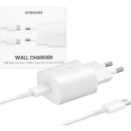 SAMSUNG TRAVEL CHARGER 25W EP-T2510NWEGWW TYPE-C WHITE SAMSUNG CARI...