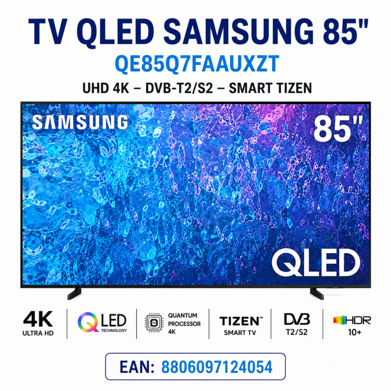 TV QLED SAMSUNG 85" QE85Q7FAAUXZT UHD 4K DVBT2/S2 SMART TIZEN SAMSU...