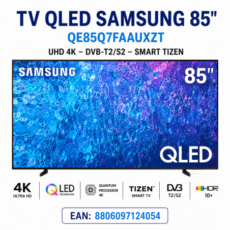 TV QLED SAMSUNG 85" QE85Q7FAAUXZT UHD 4K DVBT2/S2 SMART TIZEN SAMSU...
