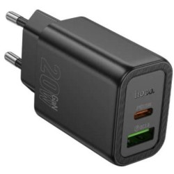 HOCO N61 Caricabatterie USB-C 20W + USB QC3.0 18W - Black HOCO CARI...