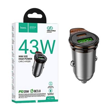 HOCO NZ16A DUAL PORT 43W CAR CHARGER HOCO CARICABATTERIE AUTO
