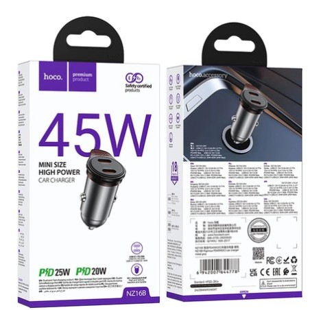 HOCO NZ16B SINGLE PORT 45W CAR CHARGER HOCO CARICABATTERIE AUTO