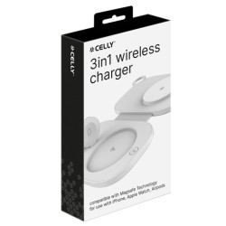 CELLY Caricabatteria Wireless magnetico 3in1, Tecnologia Magsafe, p...