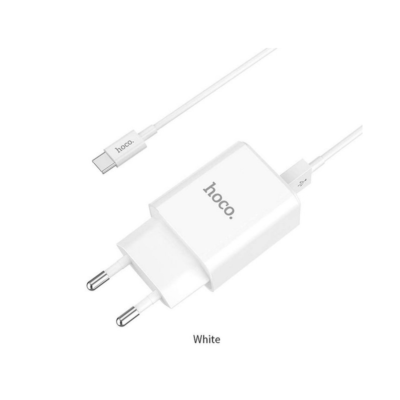 HOCO N2 CARICABATTERIE USB 2.1A CON CAVO TYPE-C HOCO CARICABATTERIE HOCO N2 CARICABATTERIE USB 2.1A CON CAVO TYPE-C HOCO CARICABATTERIE