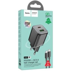 HOCO N41 PD20W FAST CHARGING +CAVO TYPE-C HOCO SUPPORTO AUTO