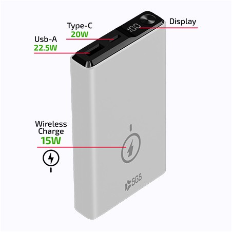 SGS POWERBANK MAGNETIC WIRELESS 10000MAH SGS POWER BANK